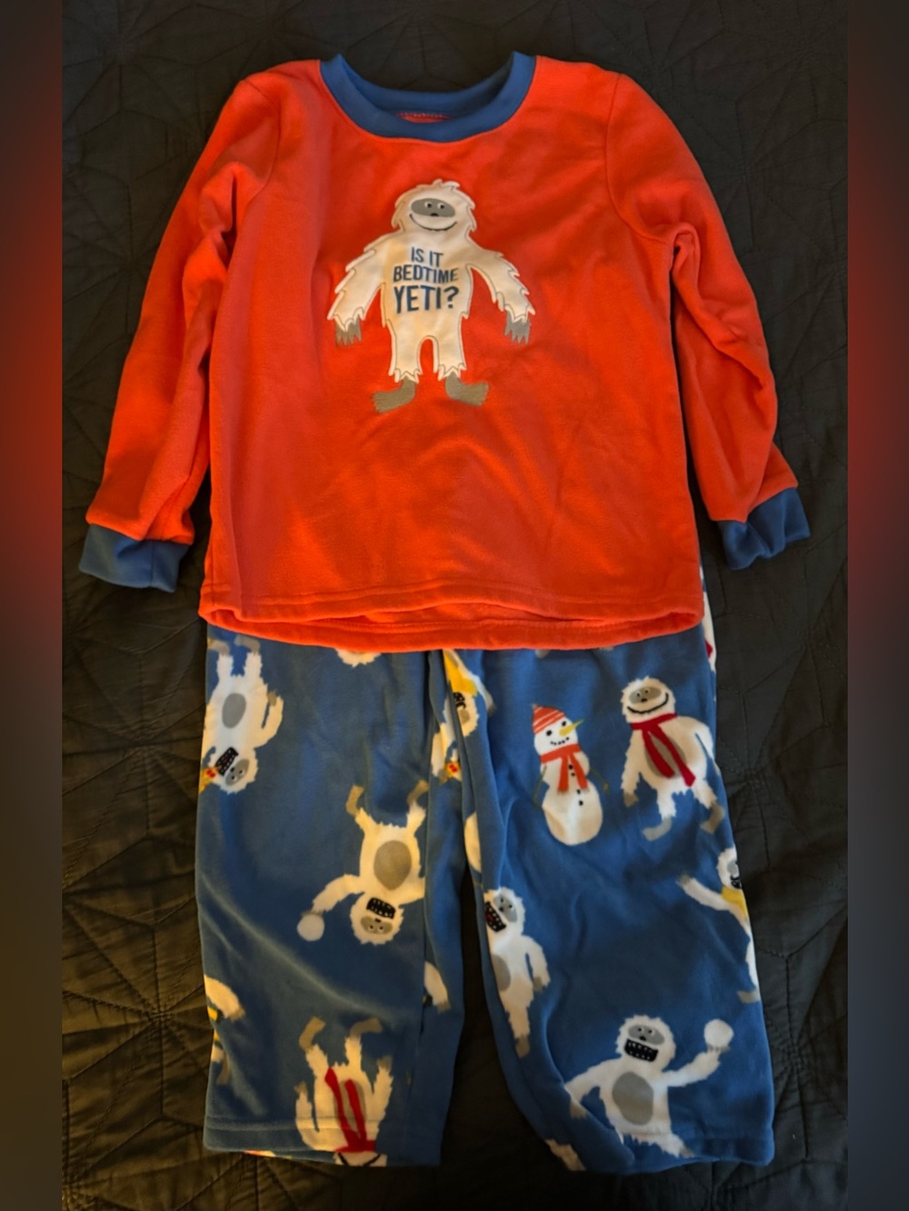 Carter's Red and Blue Yeti Fleece Pajama Set